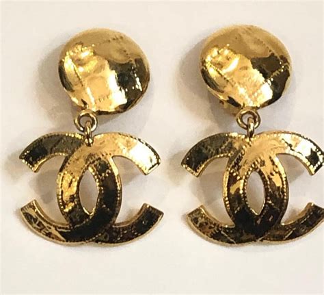 small chanel cc dangle earring|1986 cc dangle clip on earrings.